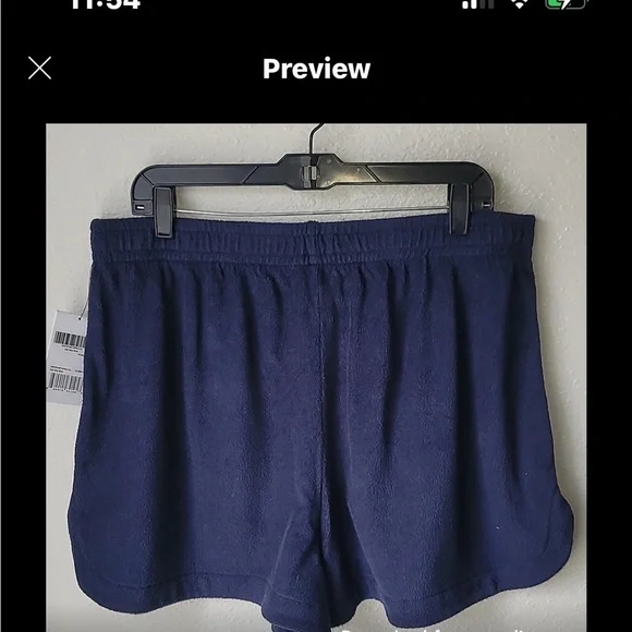 Lunya Women's XL Navy terry cloth Shorts nwt - Picture 5 of 6